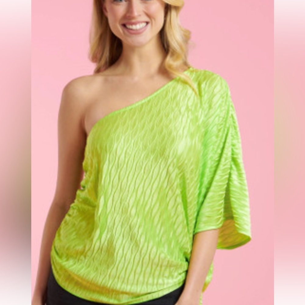 glam One Shoulder Top Size Large